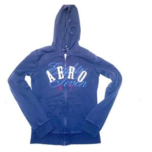 Aéropostale Zip-Up Hoodie Navy (SM)